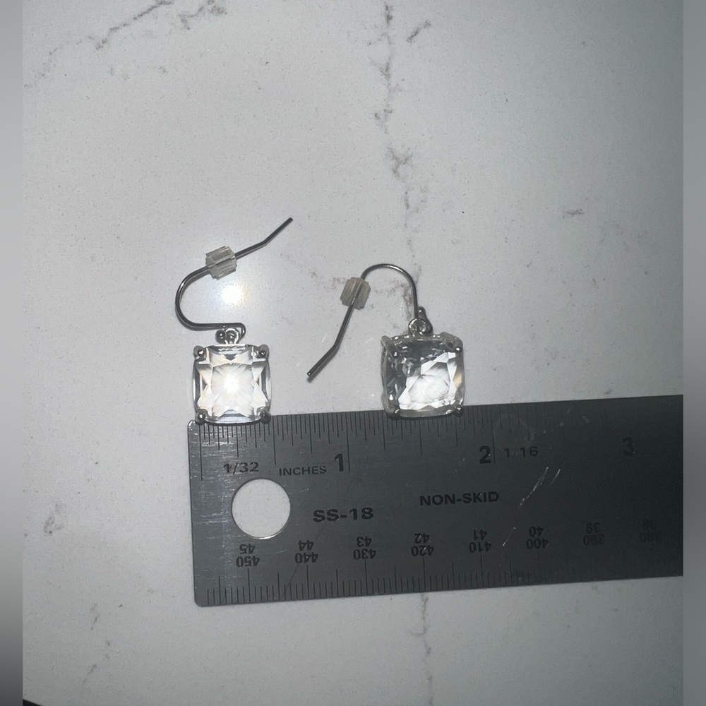 Cushion cut Cubic Zirconia dangle earrings